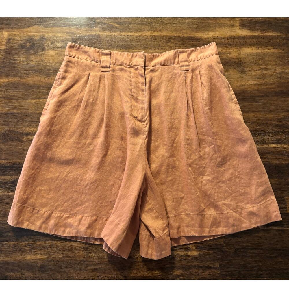 Comptoir des Cotonniers Women’s Large 31 x 7 Shorts Linen Wide Flowy Leg Pleated